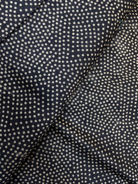 Minimal Pleasing Polka Dot Print All Over Pure Tussar Silk Fabric