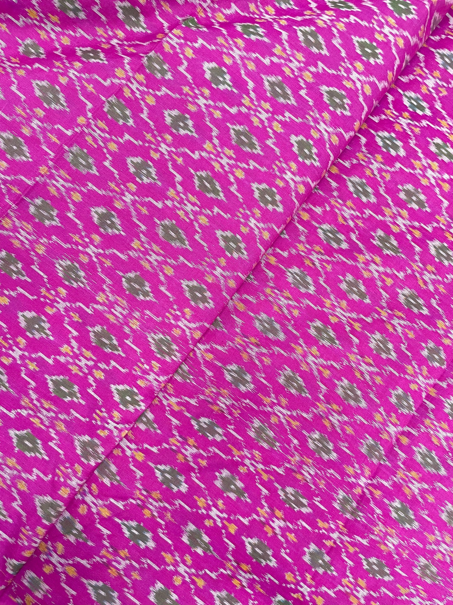 Brilliant Ethnic Delicate Print All Over Pink Silk Ikat Fabric