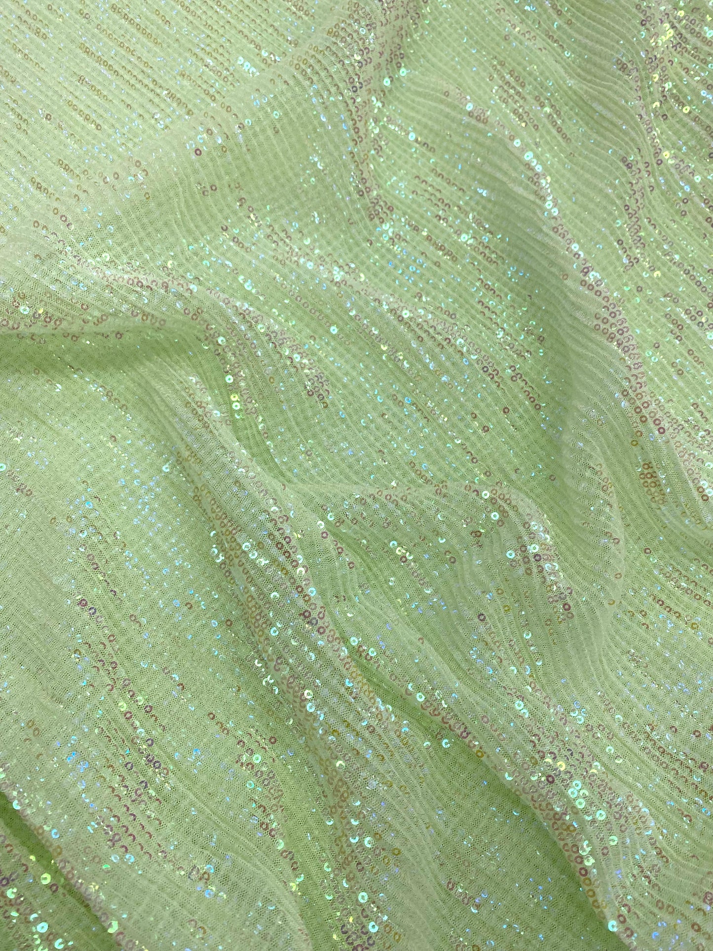 Amazing Pretty Exclusive Shiny Light Green Sequin Fabric