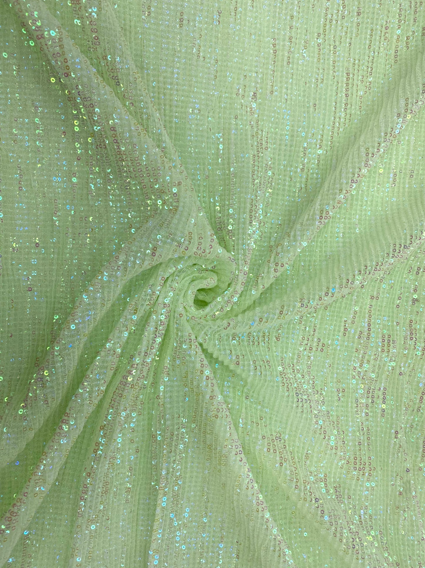 Amazing Pretty Exclusive Shiny Light Green Sequin Fabric