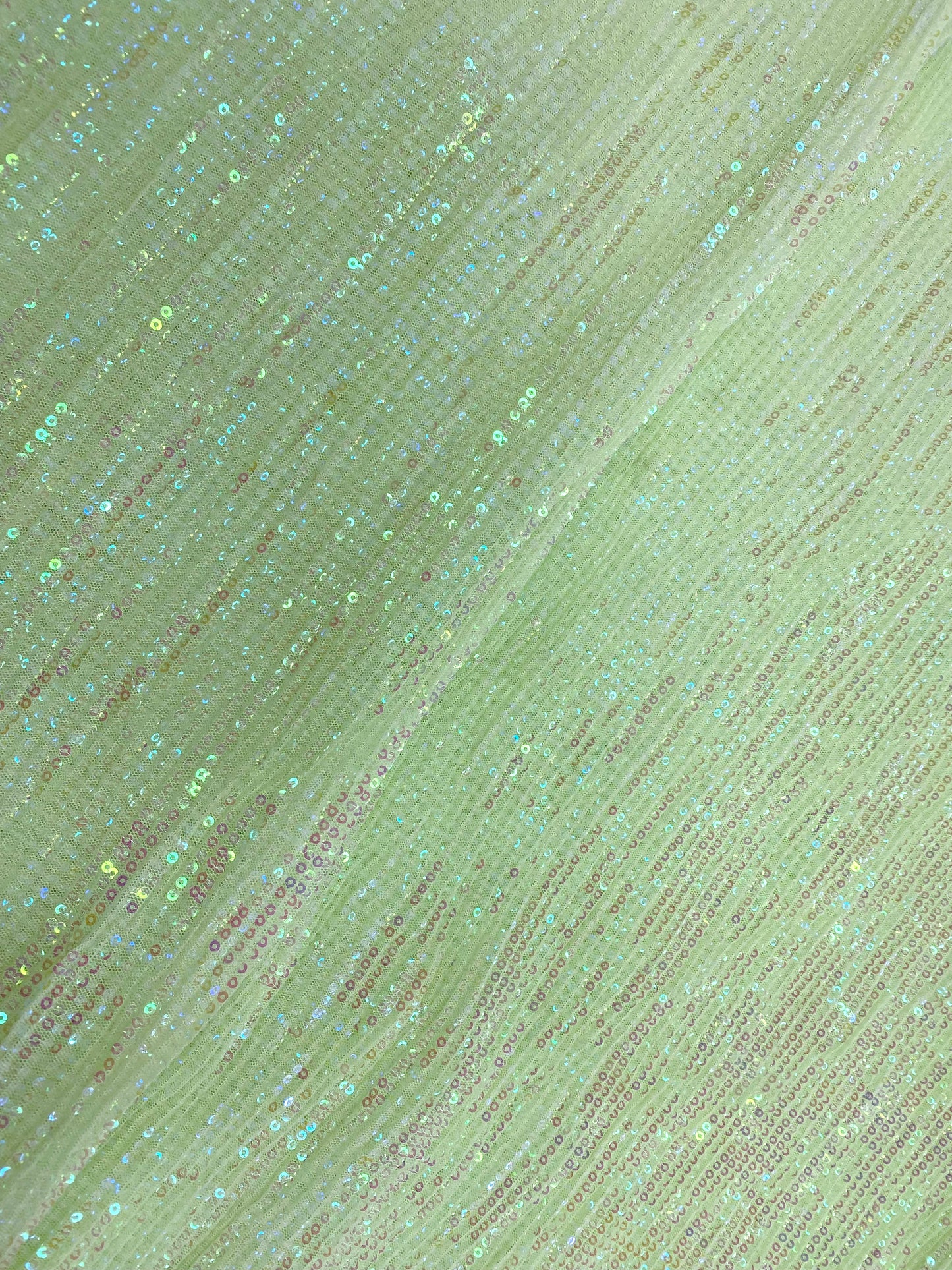 Amazing Pretty Exclusive Shiny Light Green Sequin Fabric