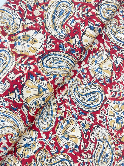 Marvelous Gorgeous Paisley Ethnic Ajrak Block Print On Satin Fabric