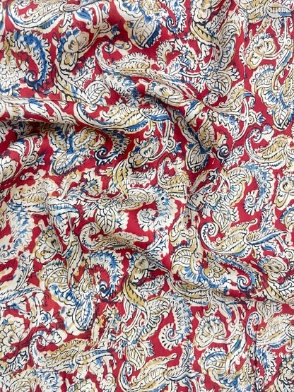 Gorgeous Luxurious Ethnic Ajrak Block Print On Satin Fabric