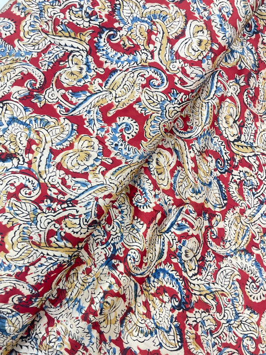 Gorgeous Luxurious Ethnic Ajrak Block Print On Satin Fabric