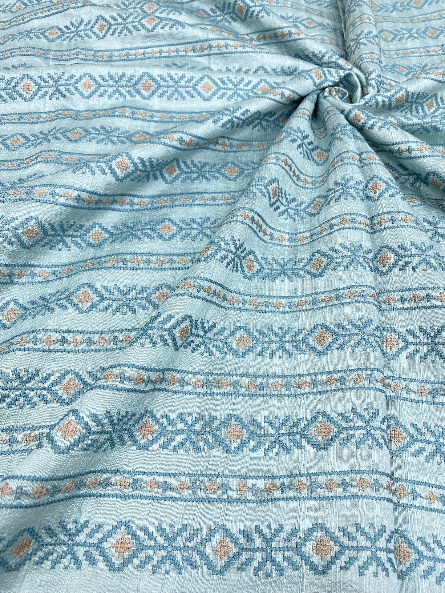 Pure Raw Silk Tissue Embroidery (Colours Available) 44"inch