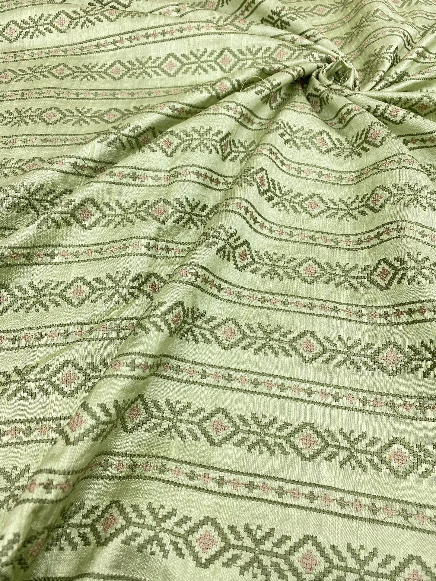 Pure Raw Silk Tissue Embroidery (Colours Available) 44"inch