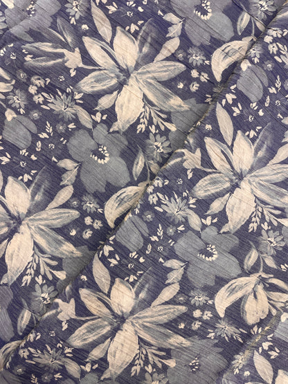 Subtle Eye Catching All Over Flower Print On Tissue Crush Fabric