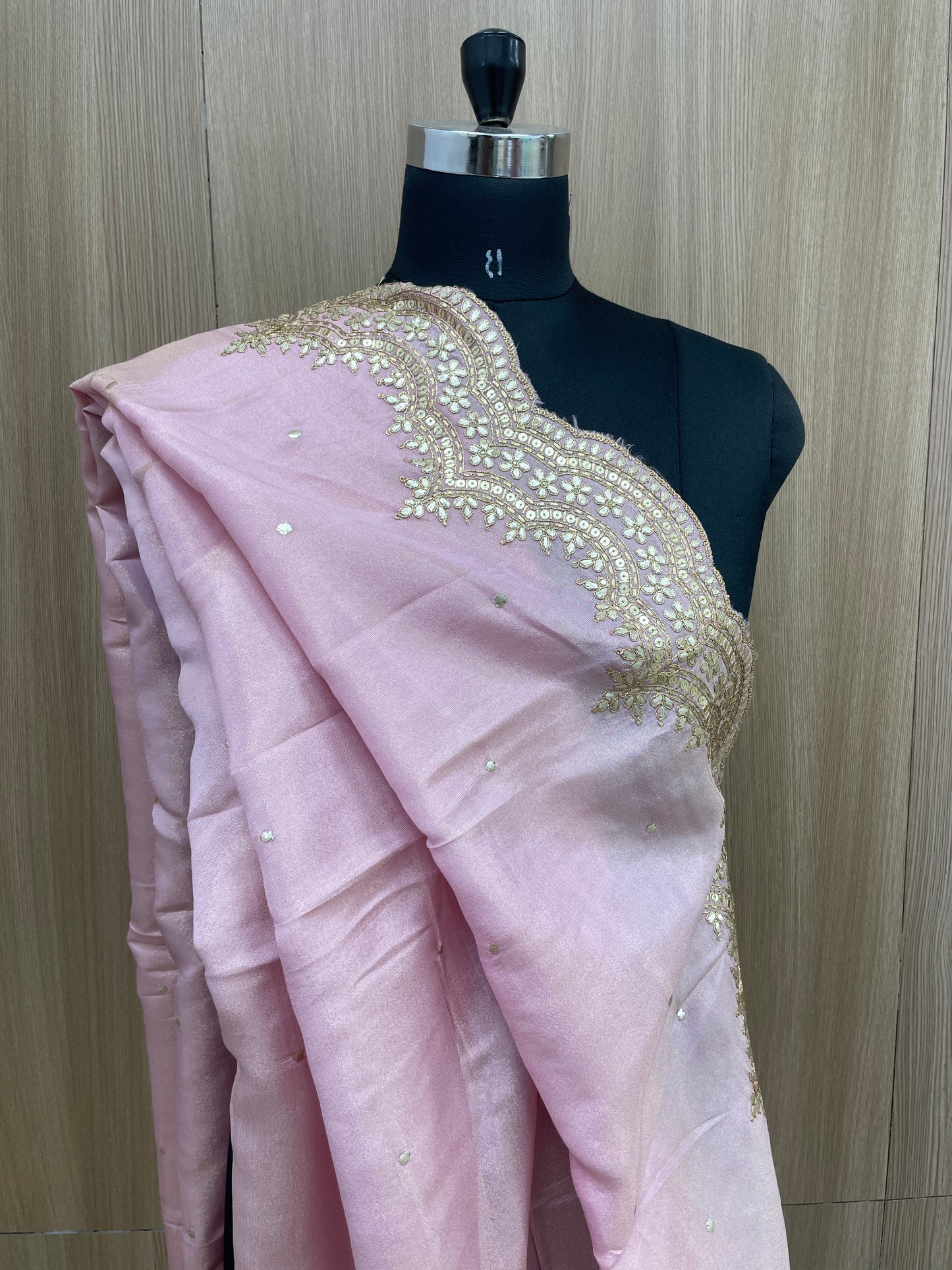 Exclusive Heavy Premium Traditional Thread Embroidery With Sequin And Zari Work On Tissue Dupatta