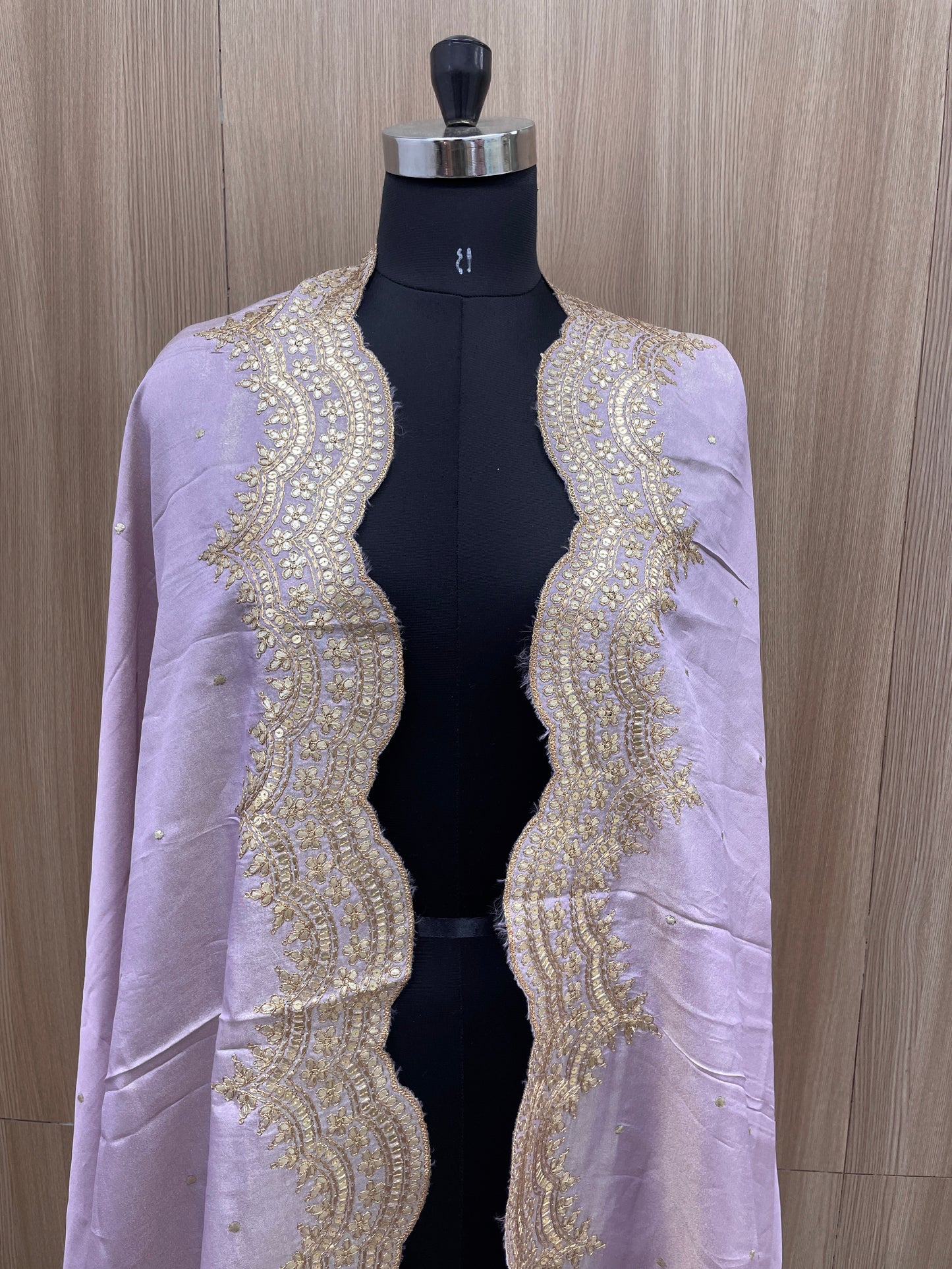 Exclusive Heavy Premium Traditional Thread Embroidery With Sequin And Zari Work On Tissue Dupatta