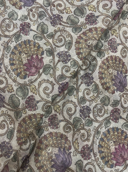 Unique Pleasant Traditional Marvelous Floral Print On Tissue Fabric