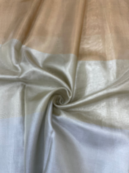 Opulent Dual-Toned Gold and Silver Print on Luxurious Tissue Fabric