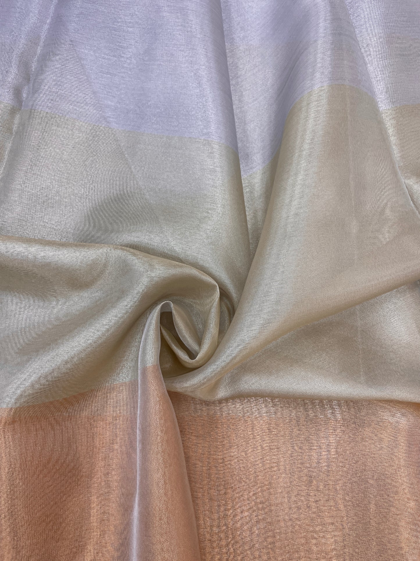 Luxury 3D Print in Silver, Bronze, and Copper Hues on Tissue Fabric