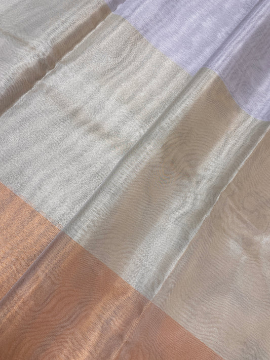 Luxury 3D Print in Silver, Bronze, and Copper Hues on Tissue Fabric