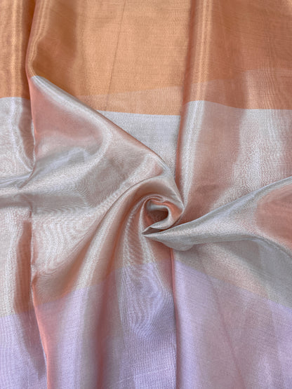 Pretty Attractive 3D Illusion Print Peach, Light Orange, and Orange Hues on Tissue Fabric