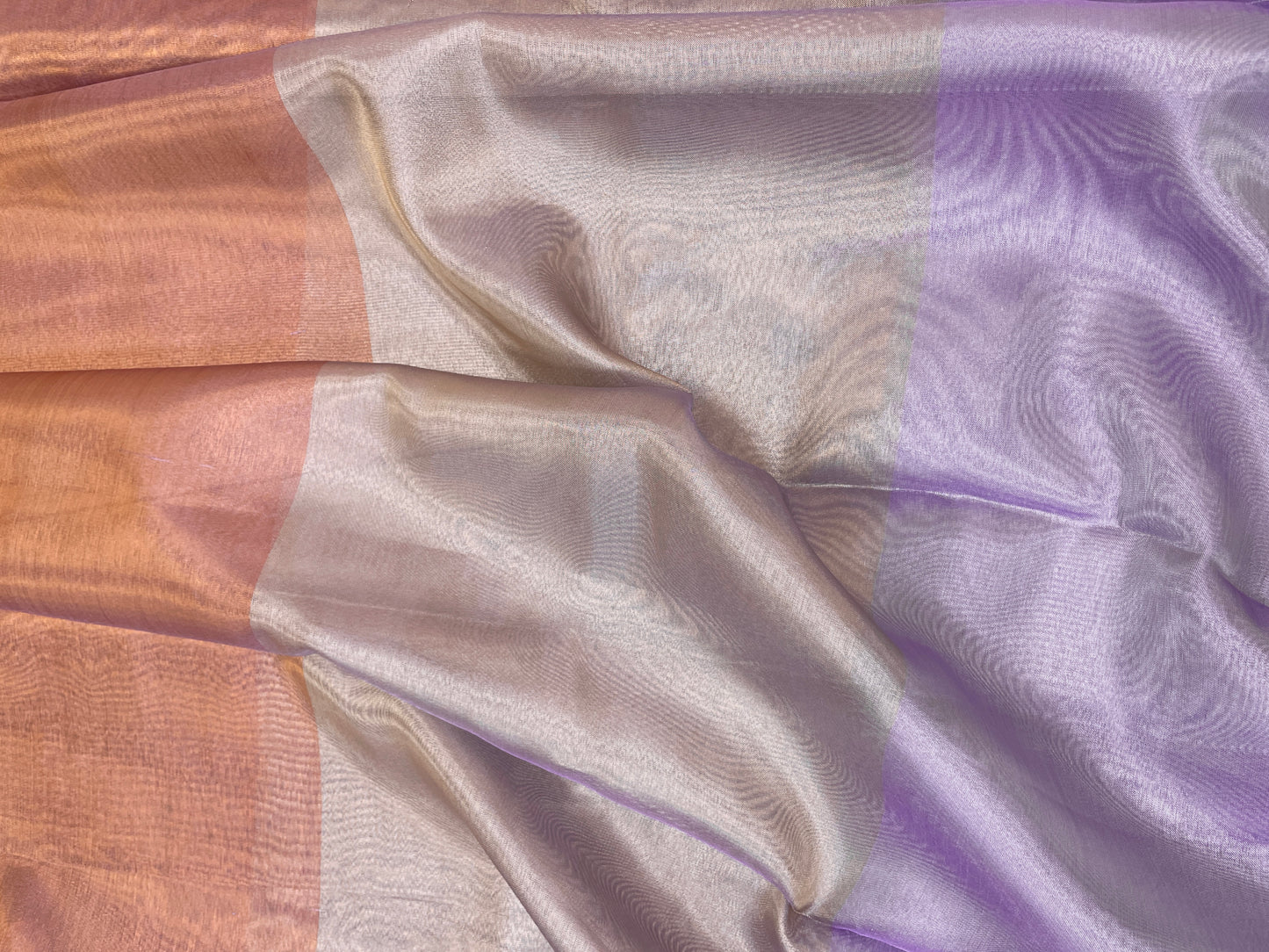 Premium 3D Illusion Print of Copper, Bronze, and Purple on Tissue Fabric