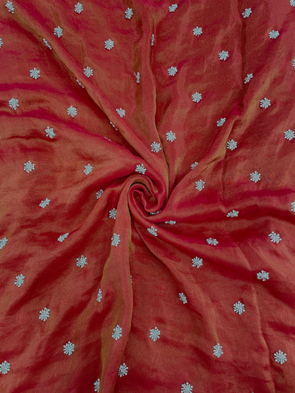 Gorgeous Premium Shiny Floral Cut Dana Work All Over Viscose Tissue Fabric