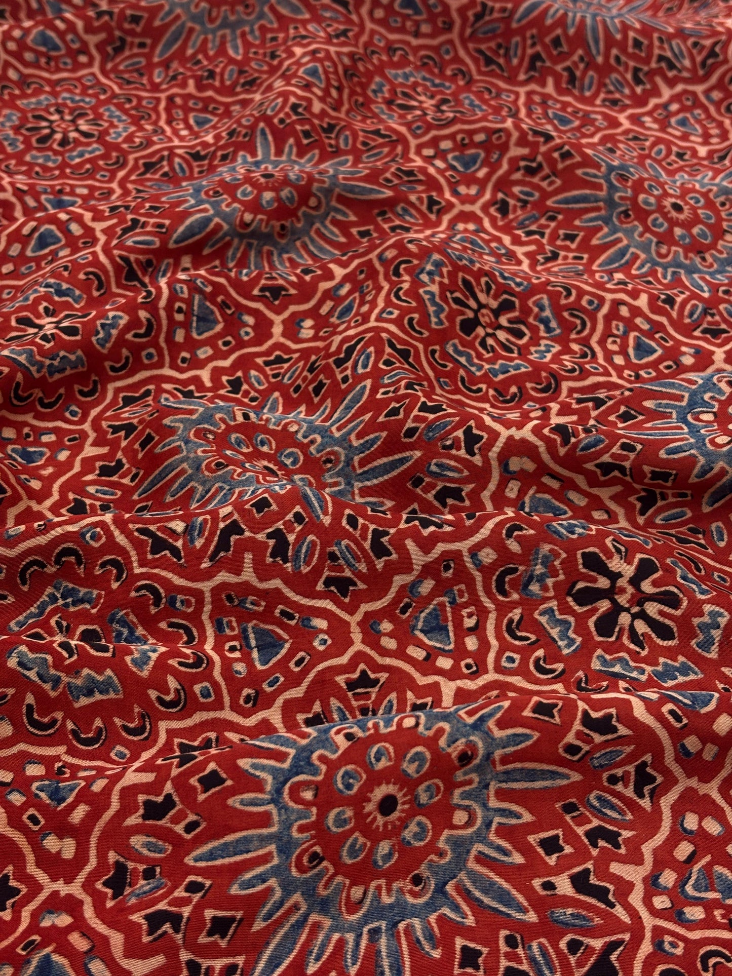 Modal Satin Ajrakh Print 44"inch
