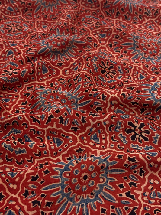 Modal Satin Ajrakh Print 44"inch
