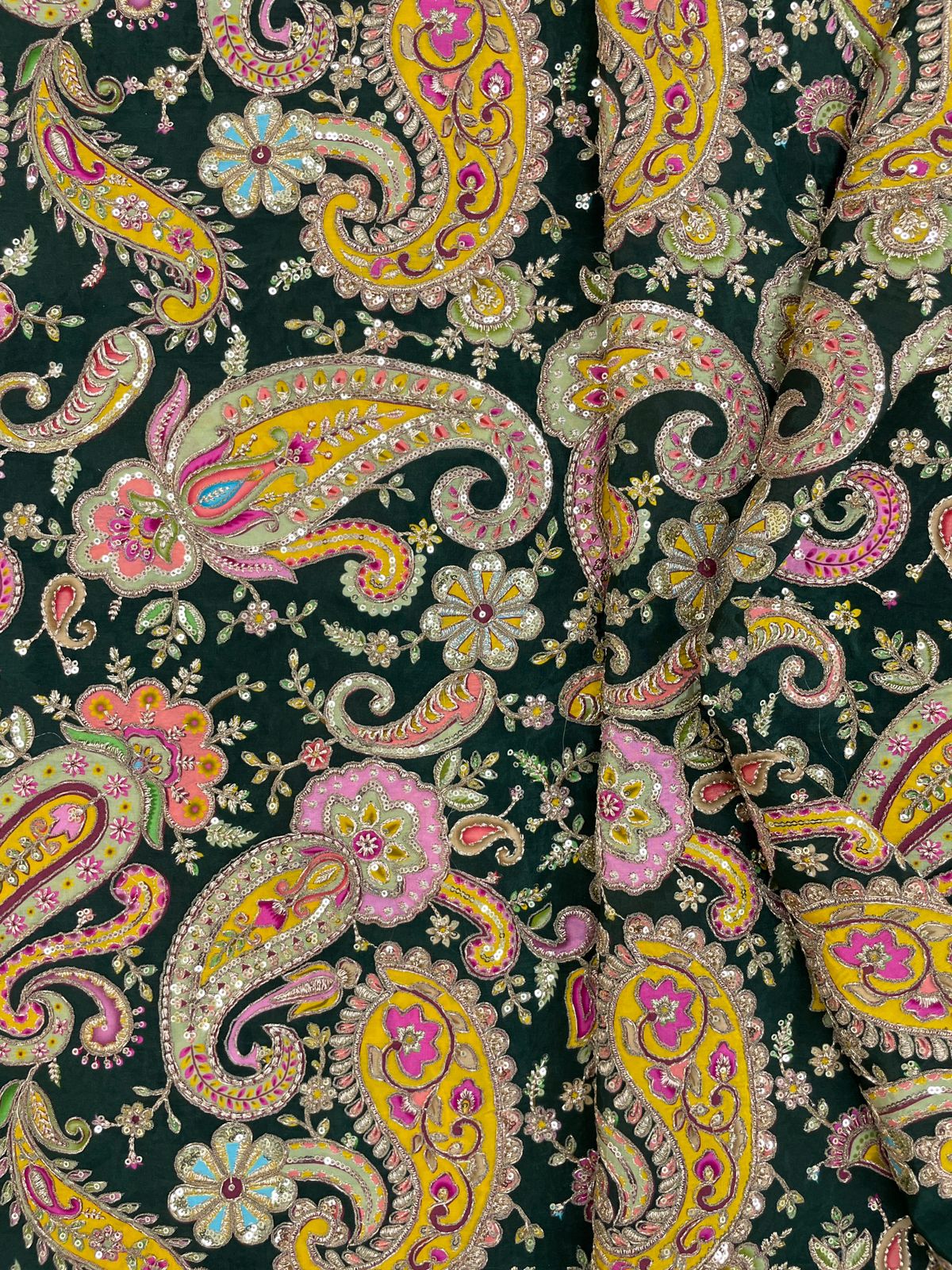 Elegant Crepe Position Print With Embroidery (Colors Available)