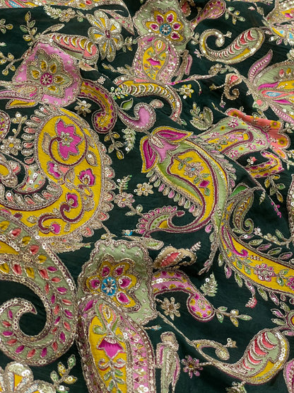 Elegant Crepe Position Print With Embroidery (Colors Available)