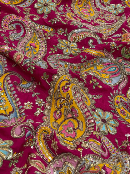 Elegant Crepe Position Print With Embroidery (Colors Available)