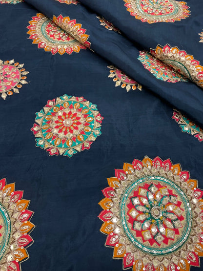 Crepe Position Print With Embroidery (Colors Available)