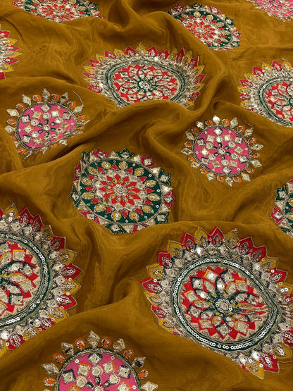 Crepe Position Print With Embroidery (Colors Available)