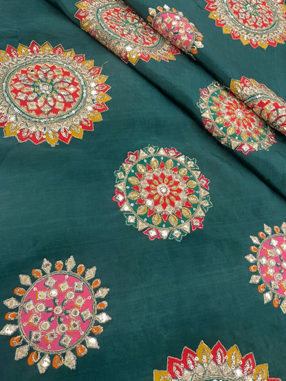 Crepe Position Print With Embroidery (Colors Available)