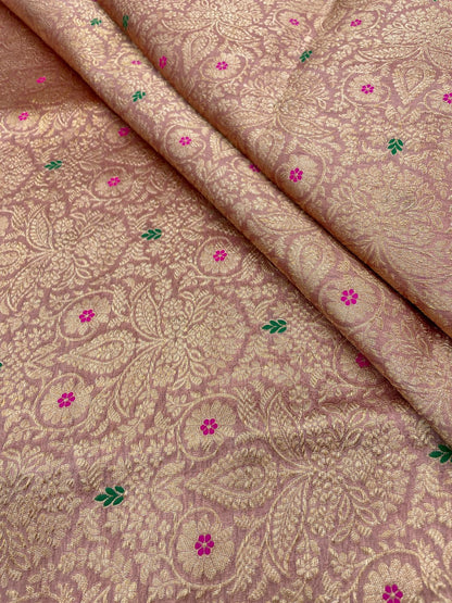 Premium Banarasi Brocade Position Print Fabric (Colors Available)