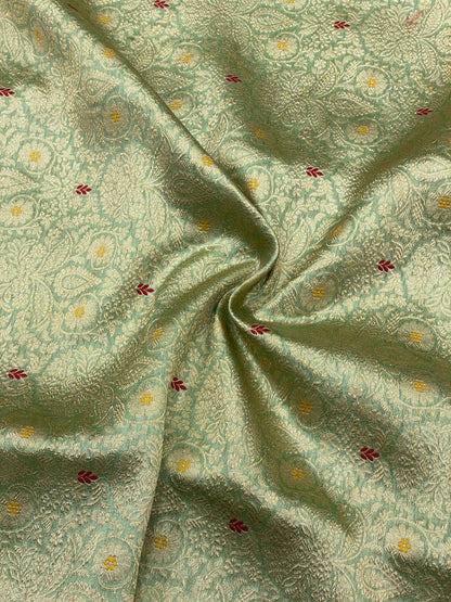 Premium Banarasi Brocade Position Print Fabric (Colors Available)