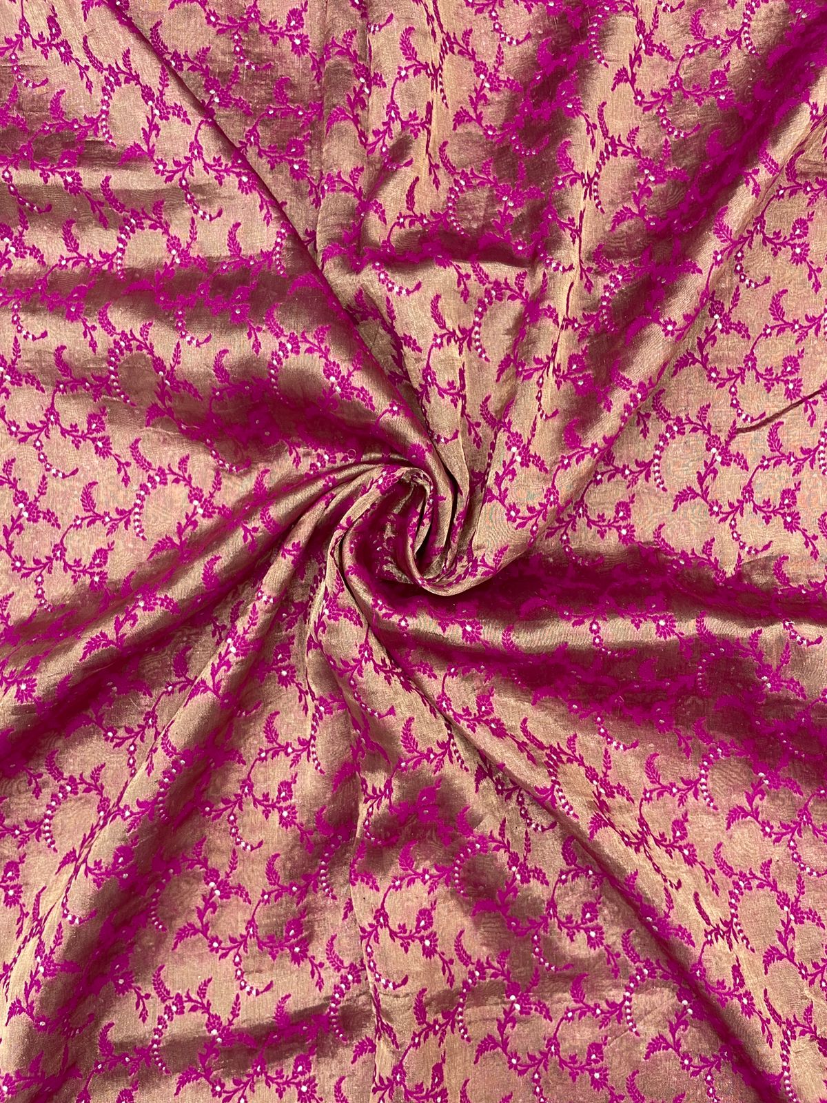 Pure Silk Tissue Embroidery (Color Available) 44"Inch