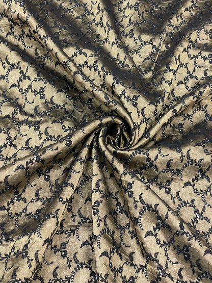 Pure Silk Tissue Embroidery (Color Available) 44"Inch