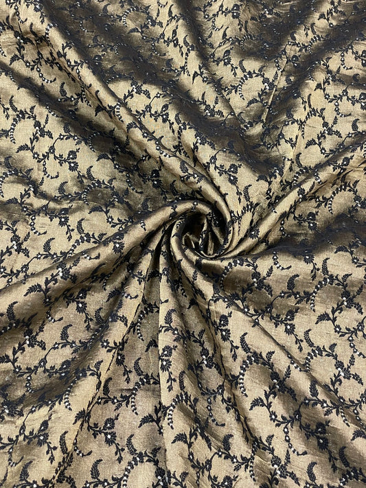 Pure Silk Tissue Embroidery (Color Available) 44"Inch