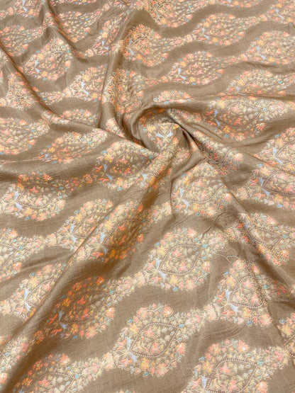 Banarasi Brocade With Position Print 44"Inch (Colours Available)