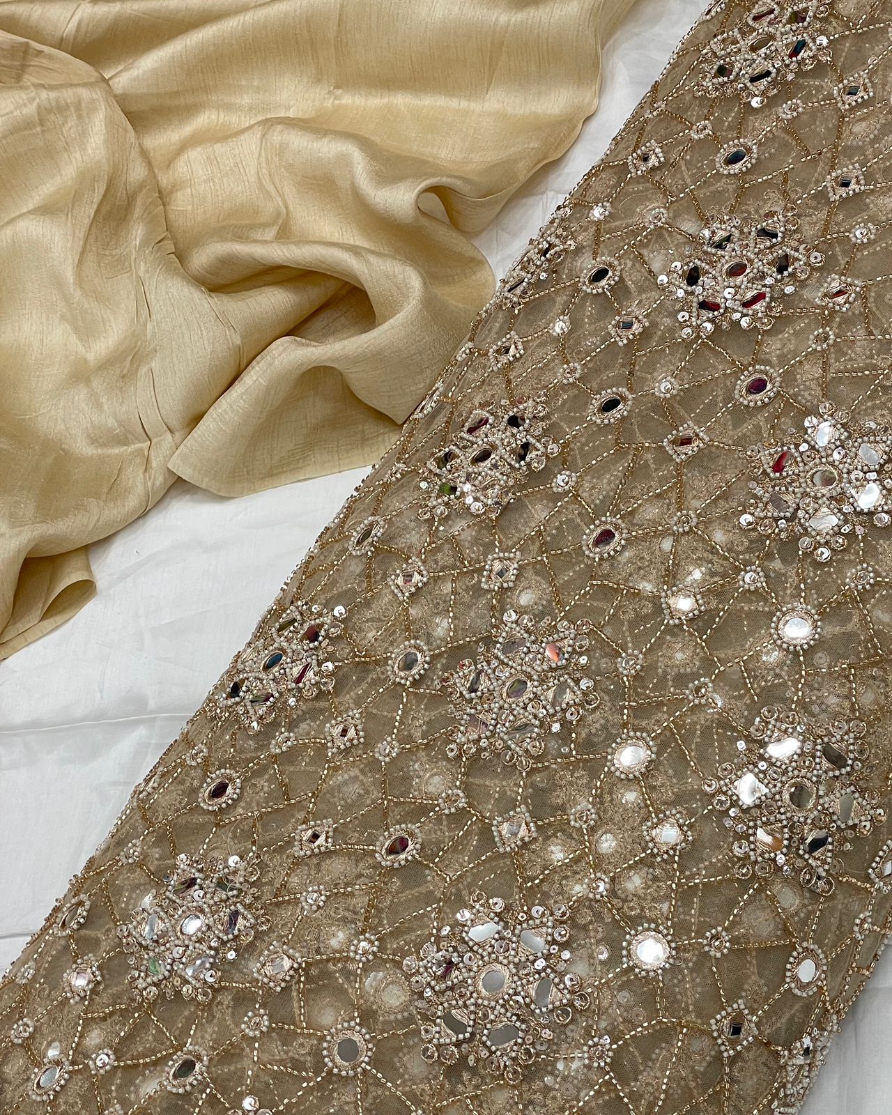 Net Beads Embroidery (44"Inch)