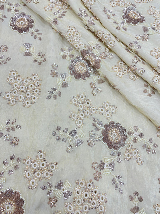 Tissue Beads And Mirror Embroidery (44"Inch)