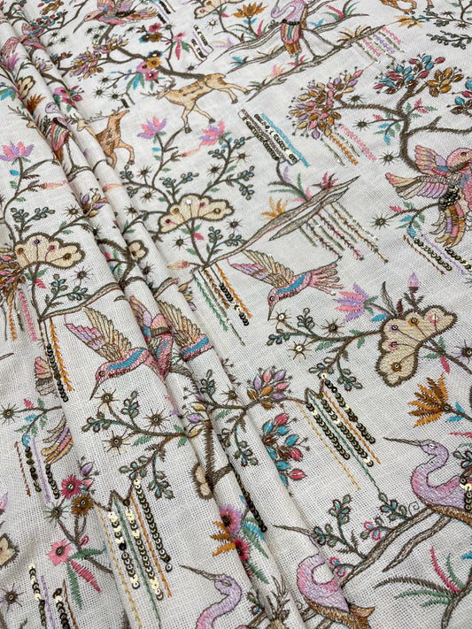 Jute MultiThread Embroidery (44" Inch)