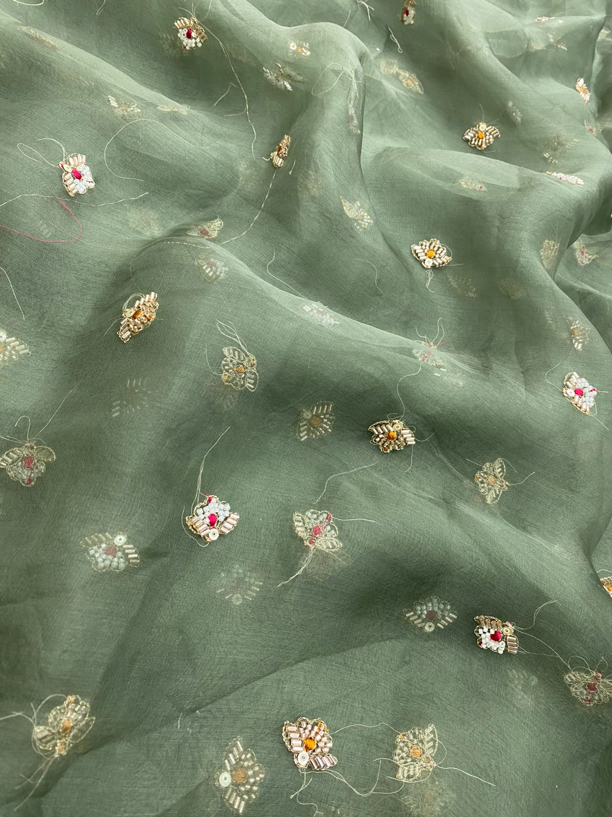 Silk Organza Embroidery 44"Inch (Colours Available)