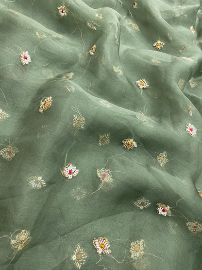 Silk Organza Embroidery 44"Inch (Colours Available)