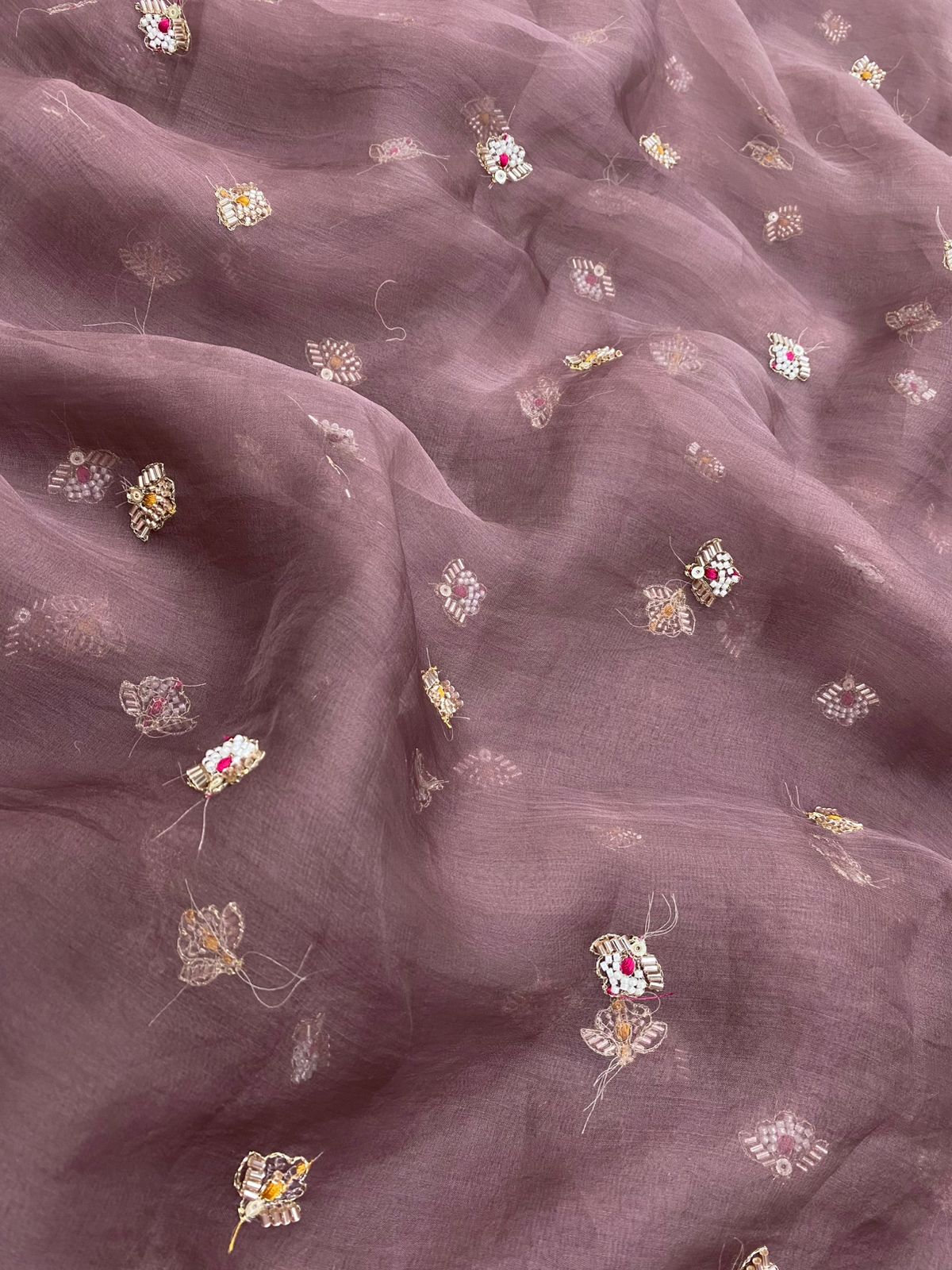 Silk Organza Embroidery 44"Inch (Colours Available)