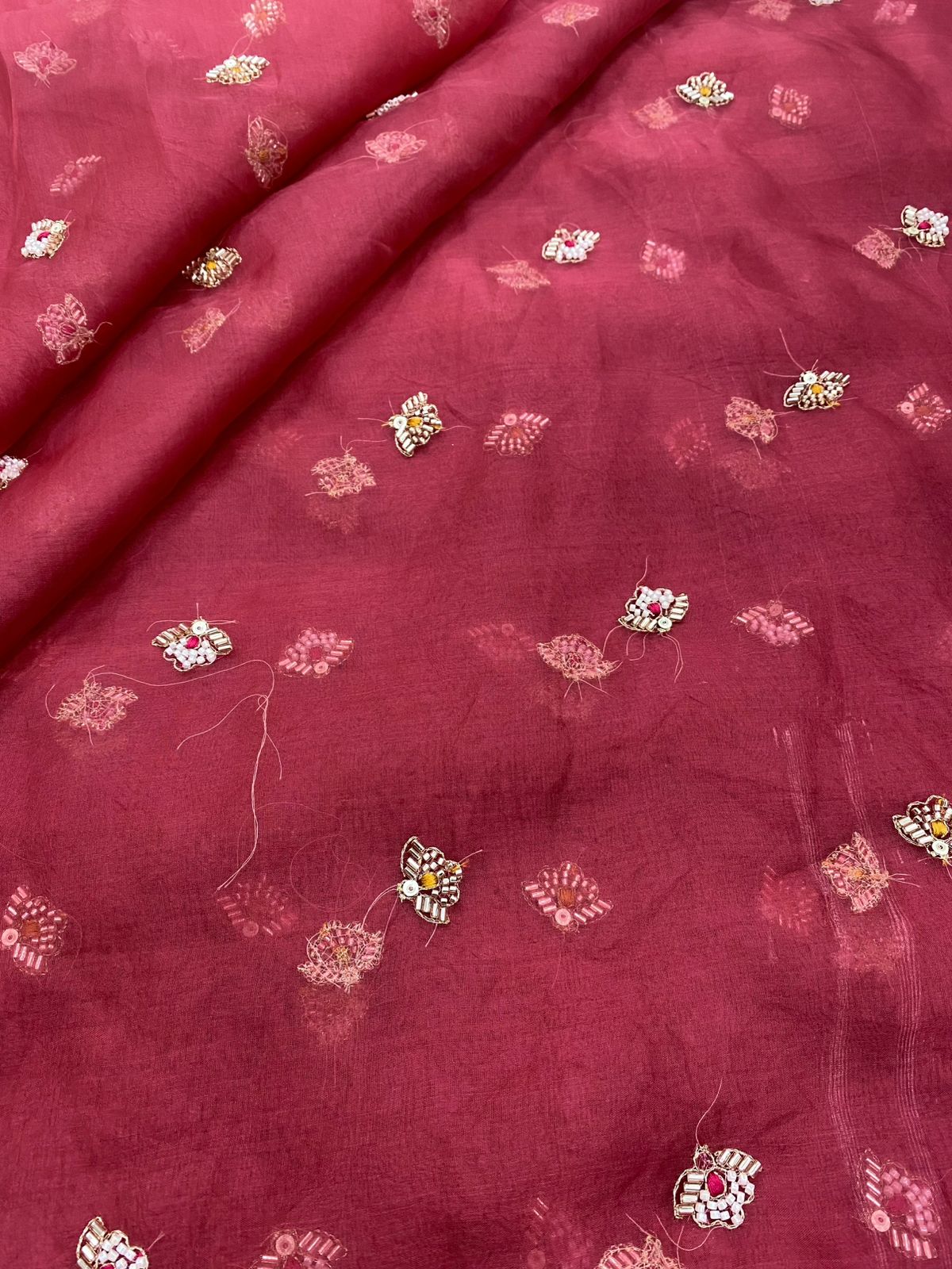 Silk Organza Embroidery 44"Inch (Colours Available)