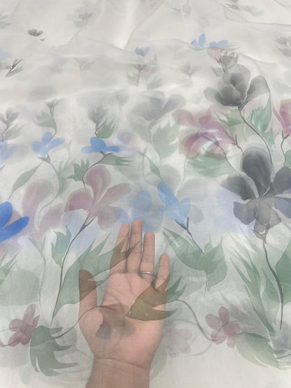 Pure Silk Organza Hand Paint