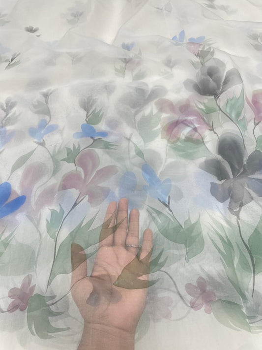 Pure Silk Organza Hand Paint