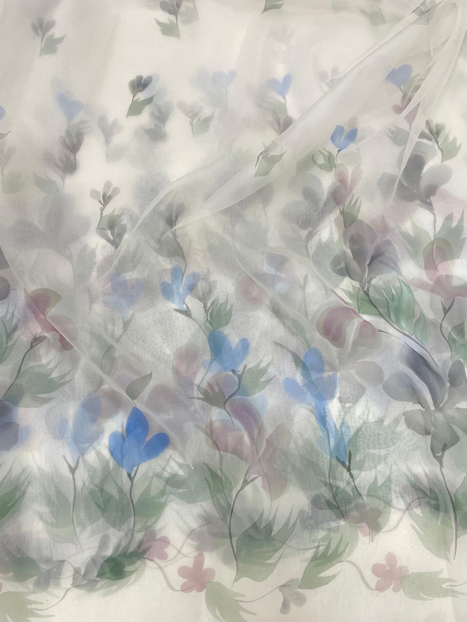 Pure Silk Organza Hand Paint