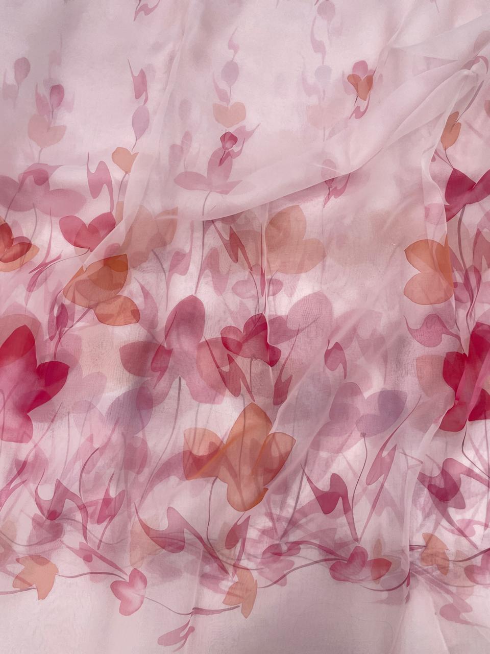 Pure Silk Organza Hand Paint