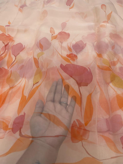 Pure Silk Organza Hand Paint