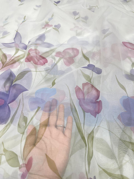 Pure Silk Organza Hand Paint
