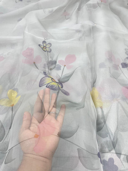 Pure Silk Organza Hand Paint