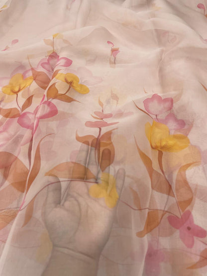 Pure Silk Organza Hand Paint