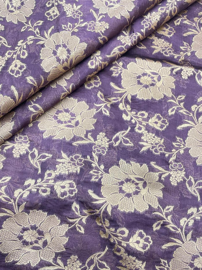 Pure Dupion Silk Brocade (Color Available) 44"Inch